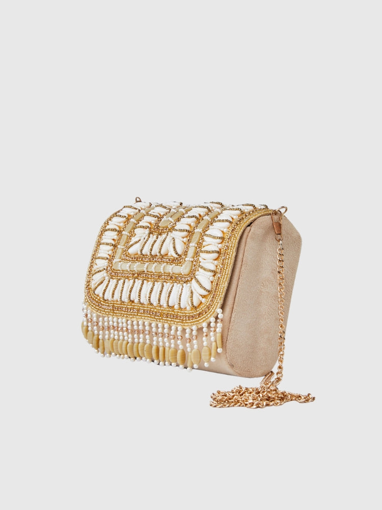 Ethnic - Beige/Copper Handwork Sling Bag