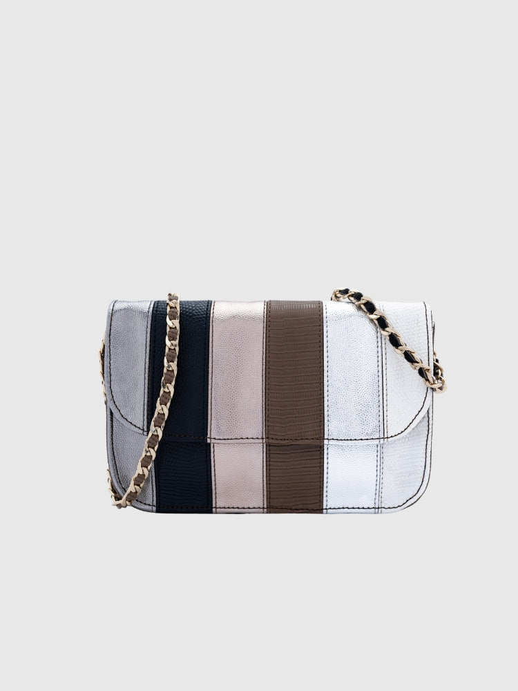 Mini Multicolor Grain PU - Metallic Sling Brown