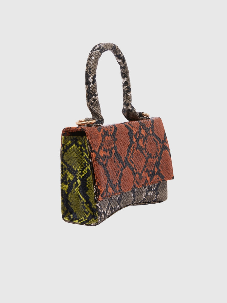 Multicolor Snake Skin Texture PU Handbag / Crossbody