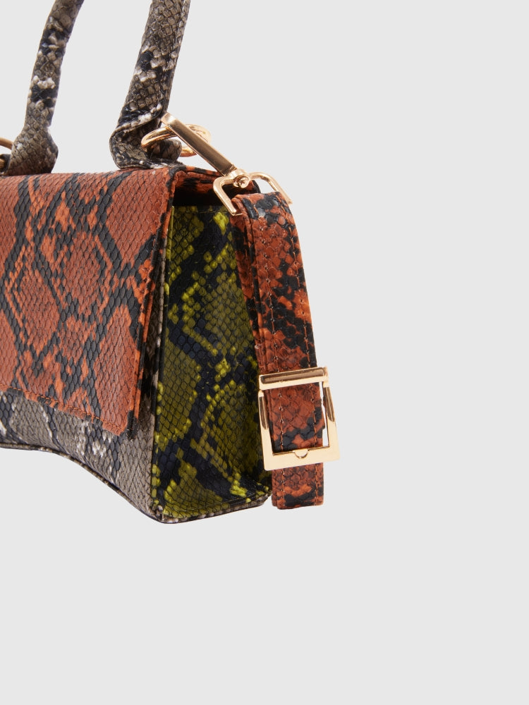Multicolor Snake Skin Texture PU Handbag / Crossbody