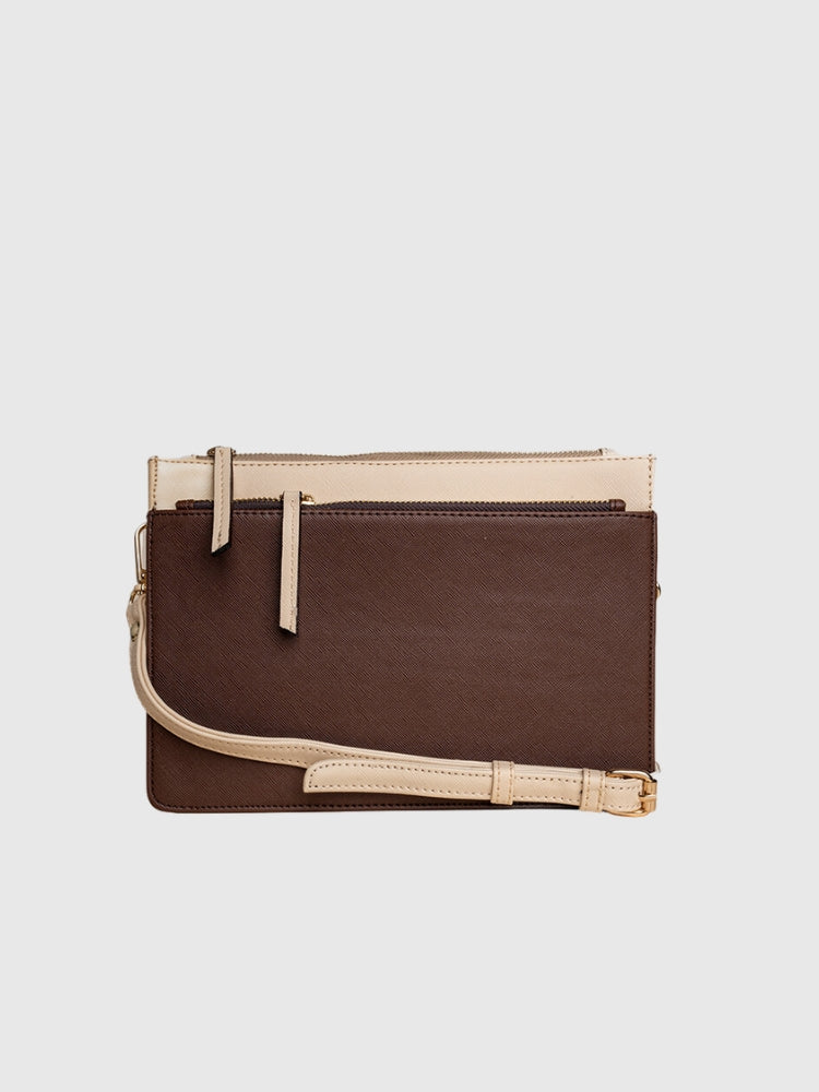 GO-TO COMPACT LUXE SLING - BROWN/BEIGE