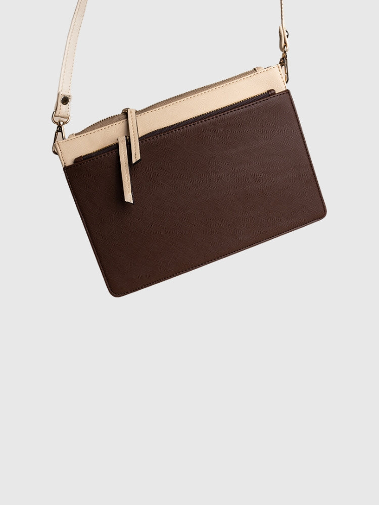 GO-TO COMPACT LUXE SLING - BROWN/BEIGE